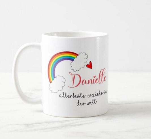 Danke Erzieherin, Personalisierte Tasse, Abschiedsgeschenk, Freundin,Freund, Geburtstag, Erzieher, Ostern, Geschenk, Kindergarten