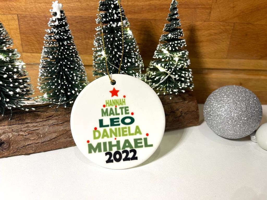 Beidseitig Bedruckt Weihnachtsanhänger Weichnachtsdeko Weihnachtsgeschenk Familie Weihnachtsornament Geschenk Personalisiert Weihnachten